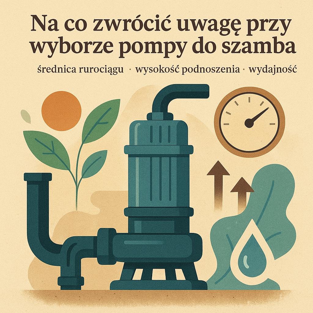 Na co zwrócić uwagę przy wyborze pompy do szamba średnica rurociągu wysokość podnoszenia i wydajność