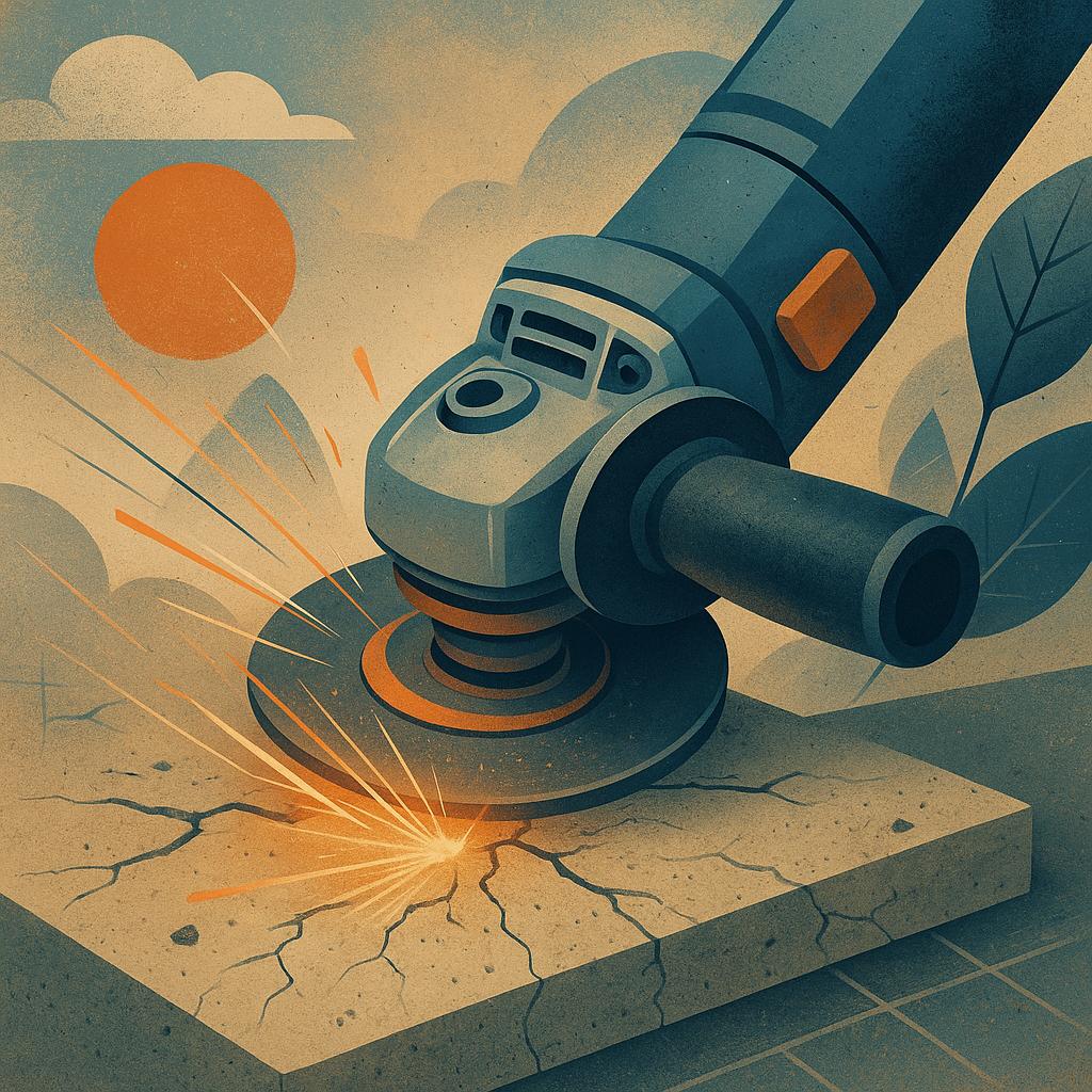 Technika cięcia betonu szlifierką kątową jak prowadzić narzędzie aby uniknąć pęknięć i przegrzania