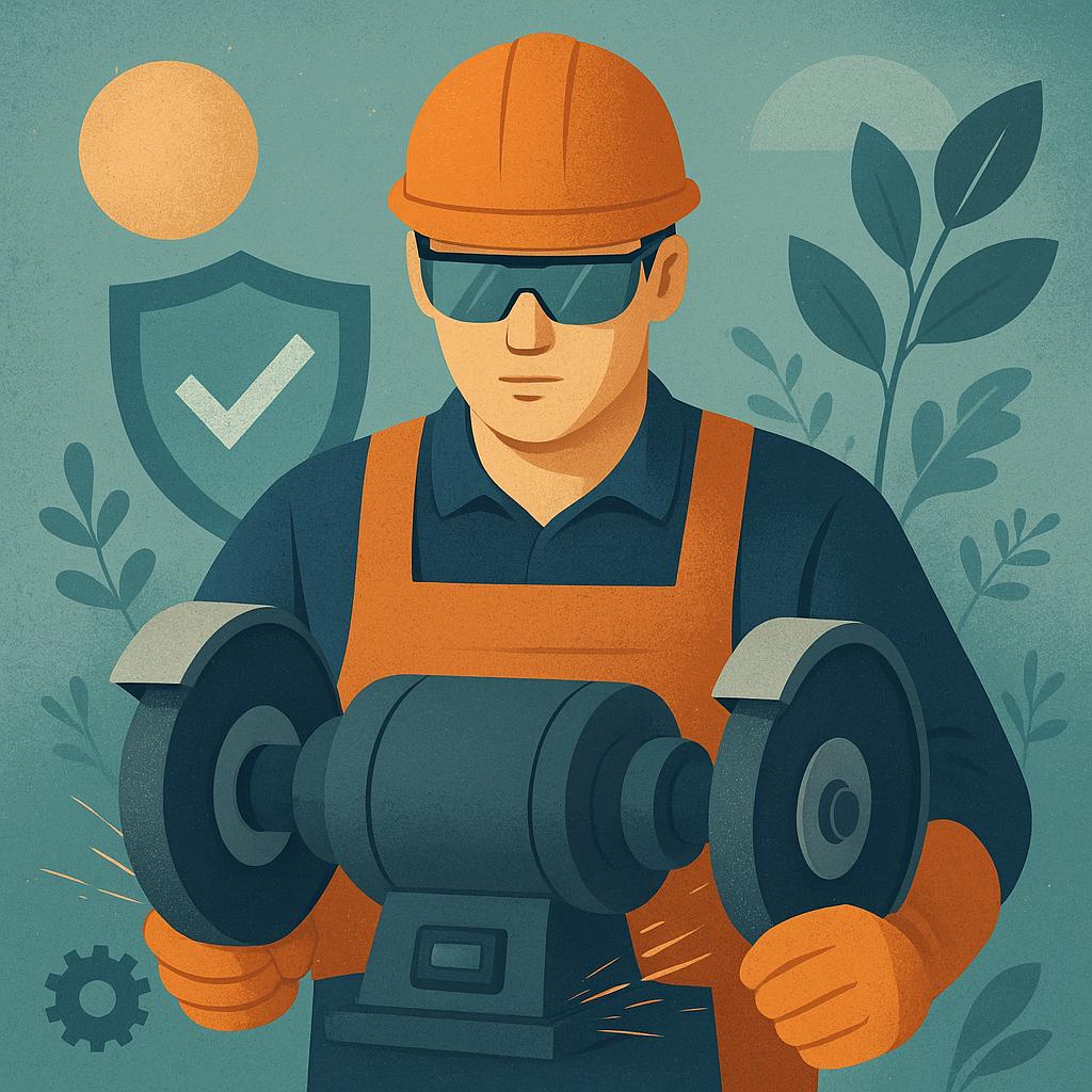 Bezpieczeństwo pracy ze szlifierką dwutarczową i rekomendowane procedury obsługi