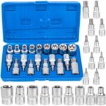 KLUCZE NASADOWE TORX SPLINE 1/2" CALA NASADKI BITY ZESTAW KLUCZY 19el