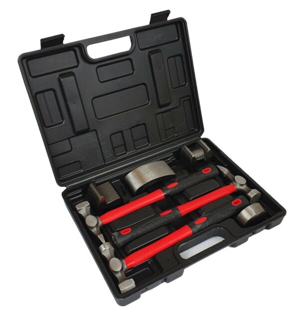 f4305876401cac296e1a00bf82cc-1.jpg Zestaw blacharski SILVERTOOLS S11020 młotki i kowadełka 7 el. - obrazek 1