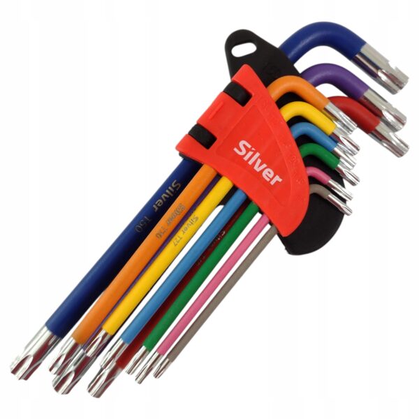 984033d2498a9c8c5283b2dd11e4-5.jpg ZESTAW KLUCZY IMBUSOWYCH TORX T10–T50 kolorowe | 9 SZT. SILVERTOOLS - obrazek 1