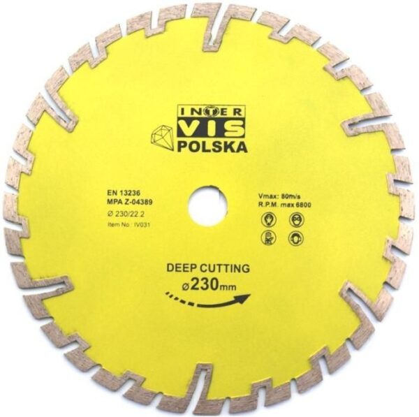 9f22506d4cb0814e16b893f2170f-59.jpg Tarcza diamentowa Inter-Vis IVDBDCUT230222Y 230x22,2mm - obrazek 1