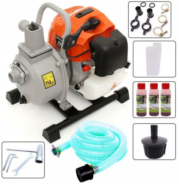 098c608d4e55bb9c41537c22a507-1.jpg POMPA SPALINOWA WODY MOTOPOMPA 1' CAL + WĄŻ +OLEJ - obrazek 1