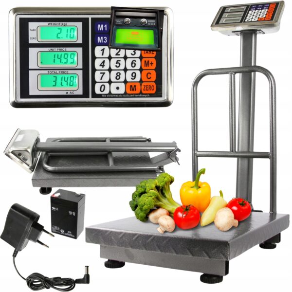 b12b51bb42dab73eb79cbcefa521-116.jpg WAGA PRZEMYSŁOWA MAGAZYNOWA 300KG ELEKTRONICZNA DUŻA PLATFORMA LED BATERIA - obrazek 1